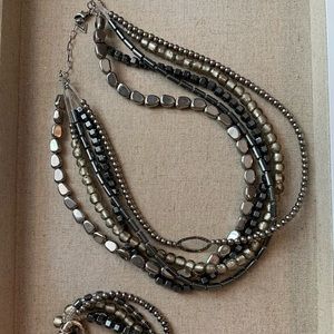 Retired Silpada Hematite Glass Bead Set